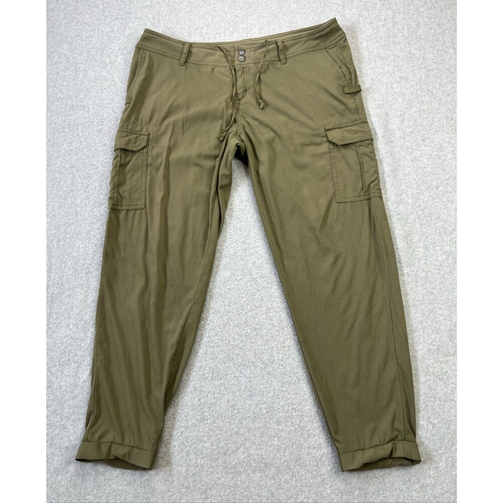 Prana Womens Meme Cargo Pants 8 Green Hiking Outdoor Nature Gorpcore Granola
